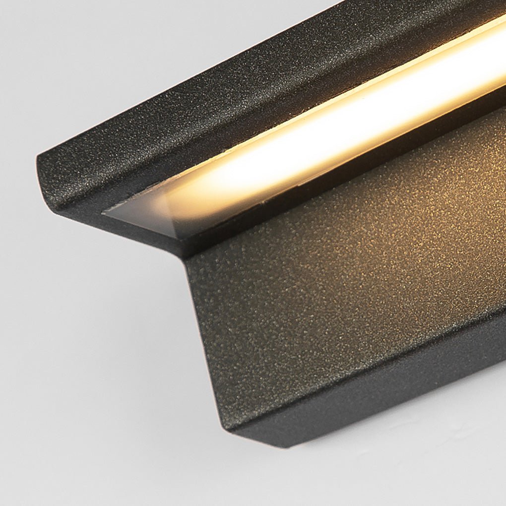 Contemporary Stainless Steel Outdoor Wall Light with Linear LED Glow
