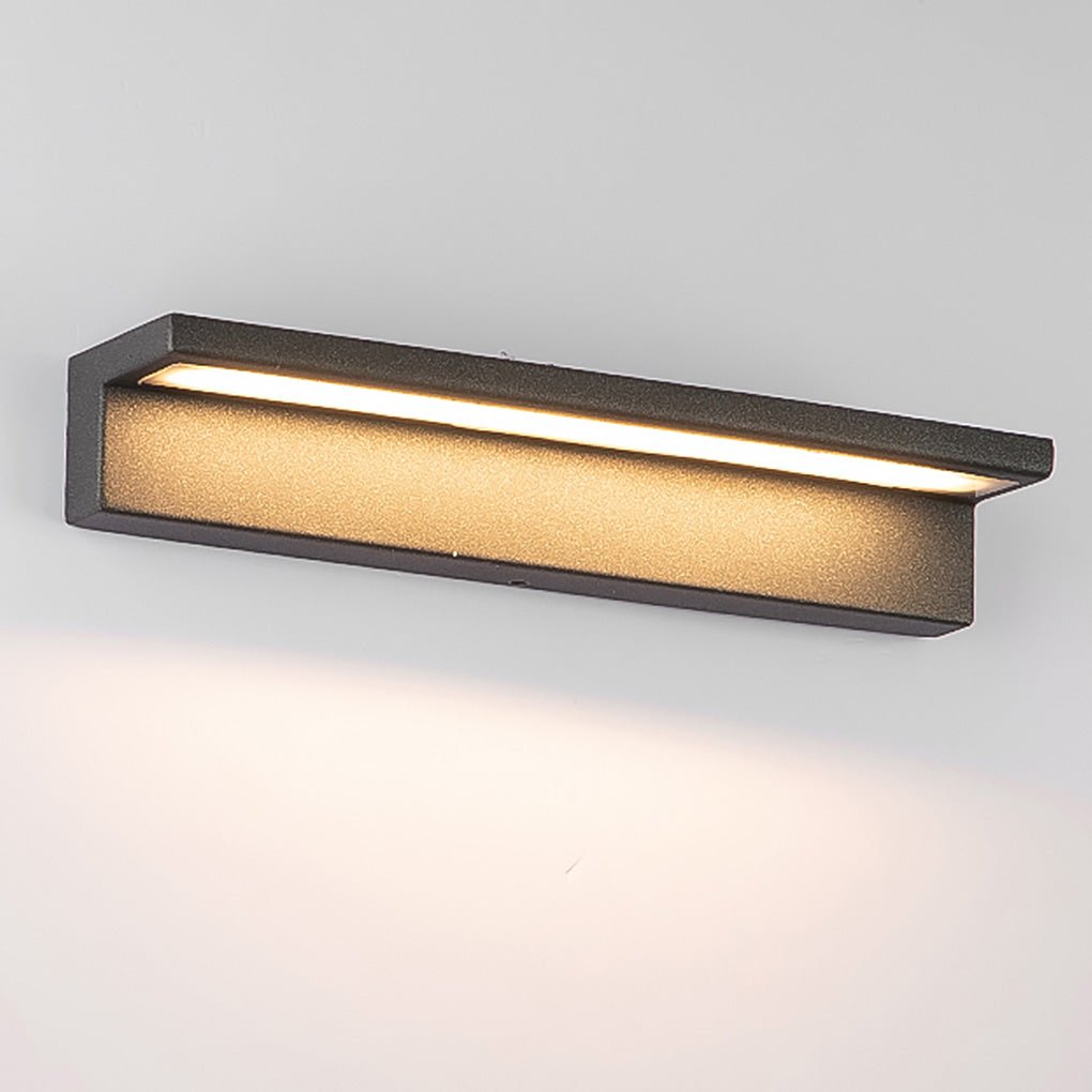 Contemporary Stainless Steel Outdoor Wall Light with Linear LED Glow